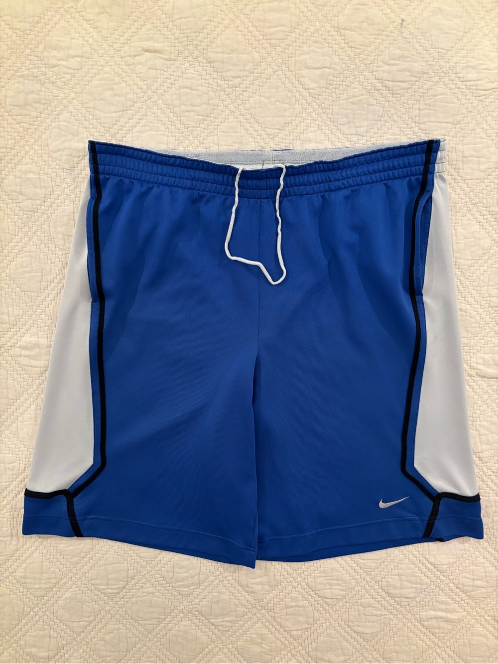 Vtg Y2K Nike Elite Sphere Dry Baggy Basketball Shorts Mens 2XL Blue White